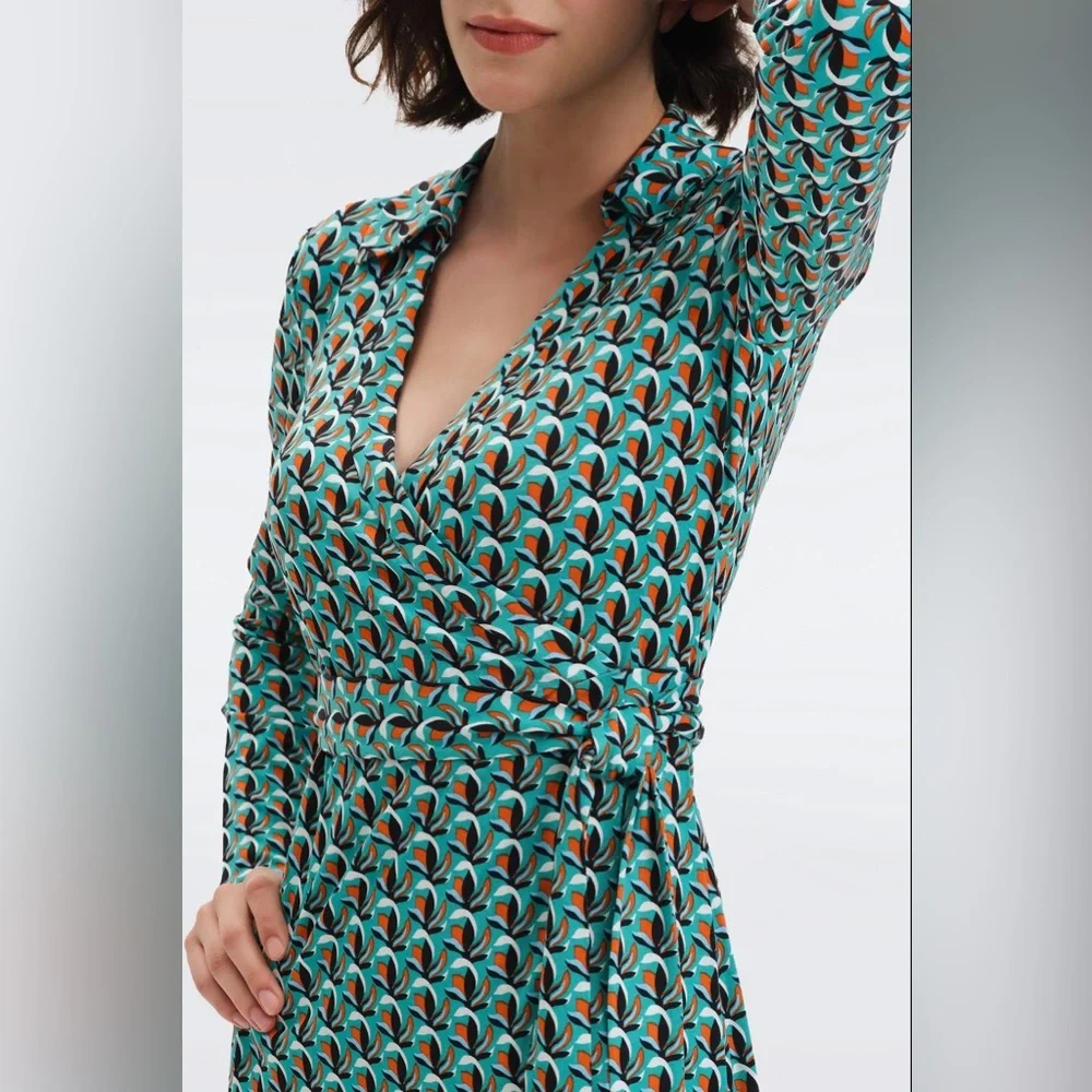 NWT Diane von Furstenberg Jeanne Silk Jersey Wrap Dress